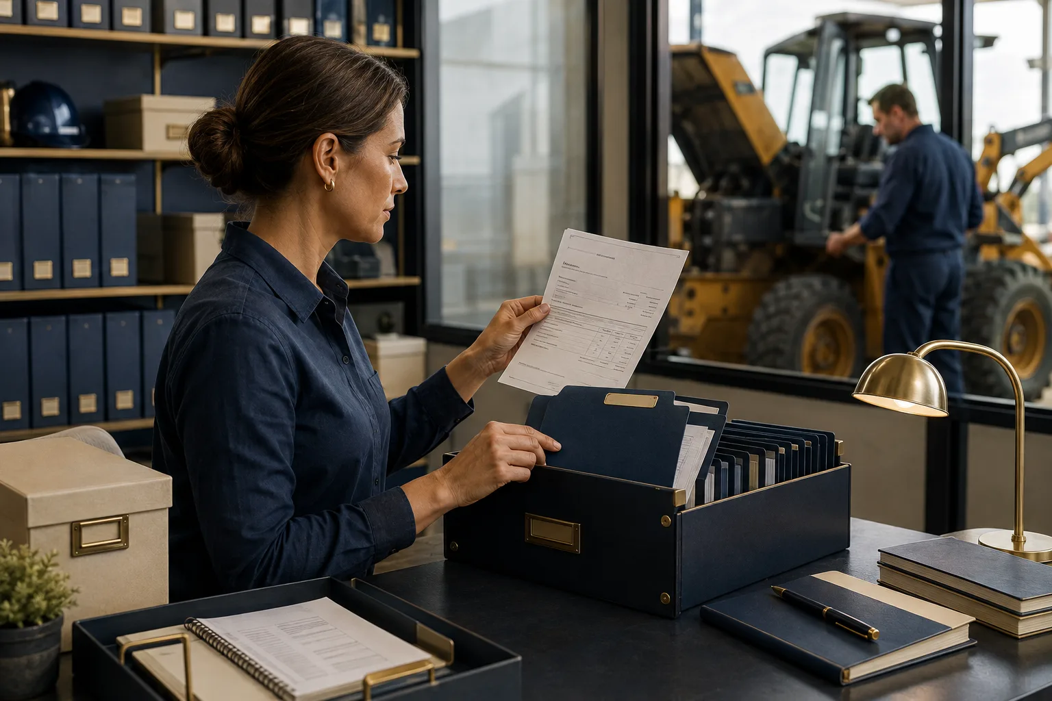 A fleet administrator matches a supplier receipt to a service record