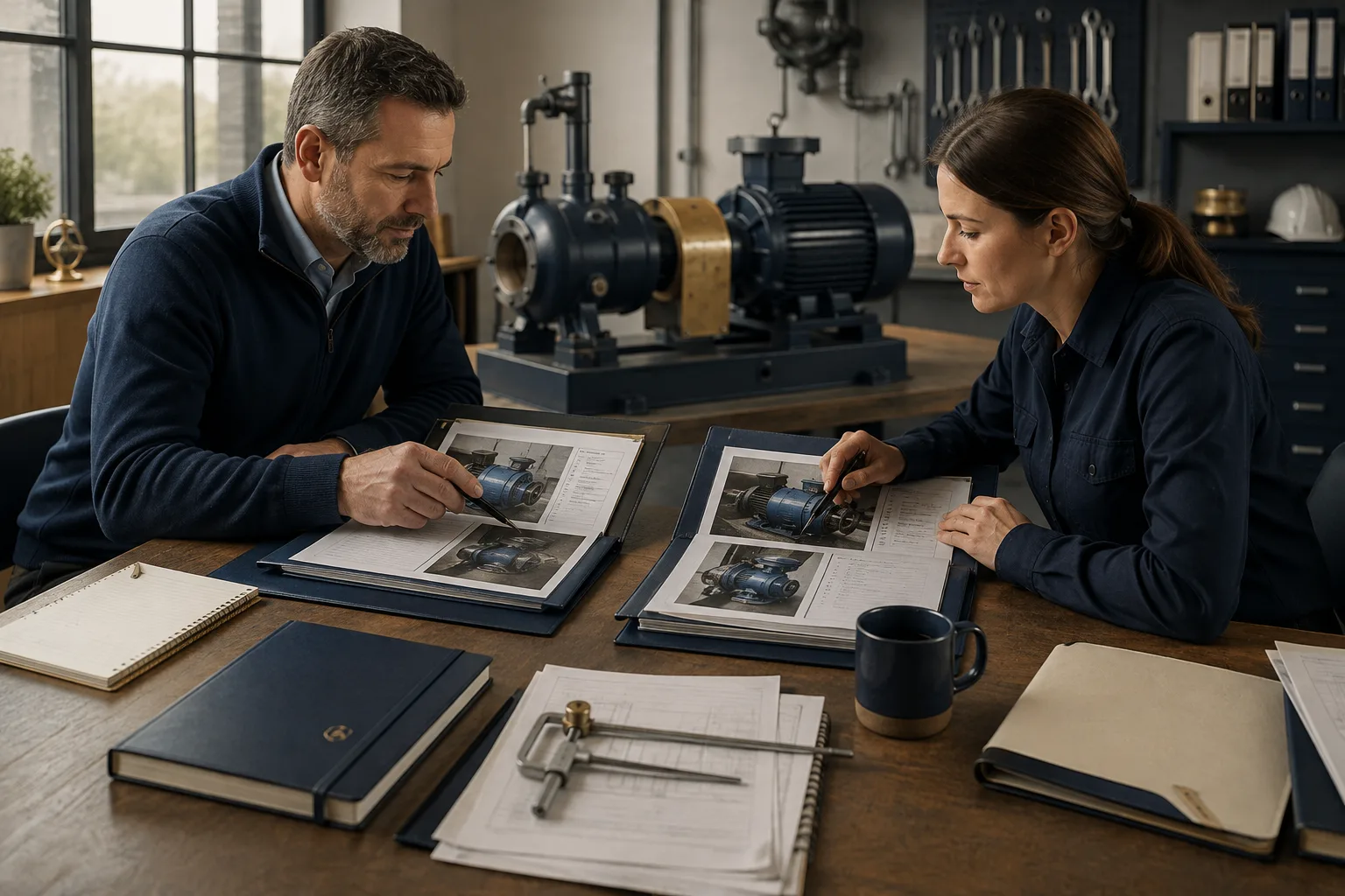 A maintenance analyst matches source and destination equipment folders