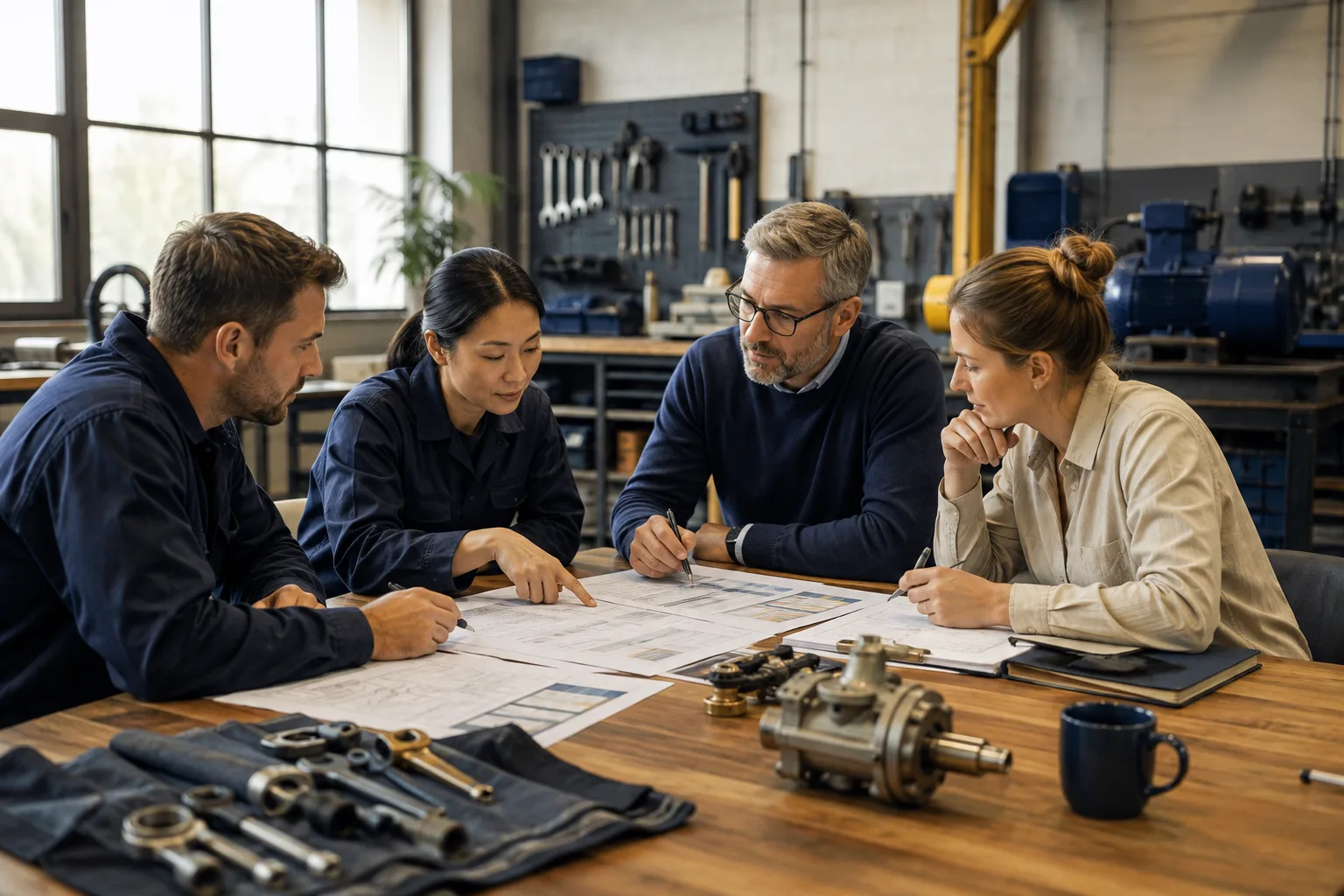 A maintenance team compares source records with destination reports