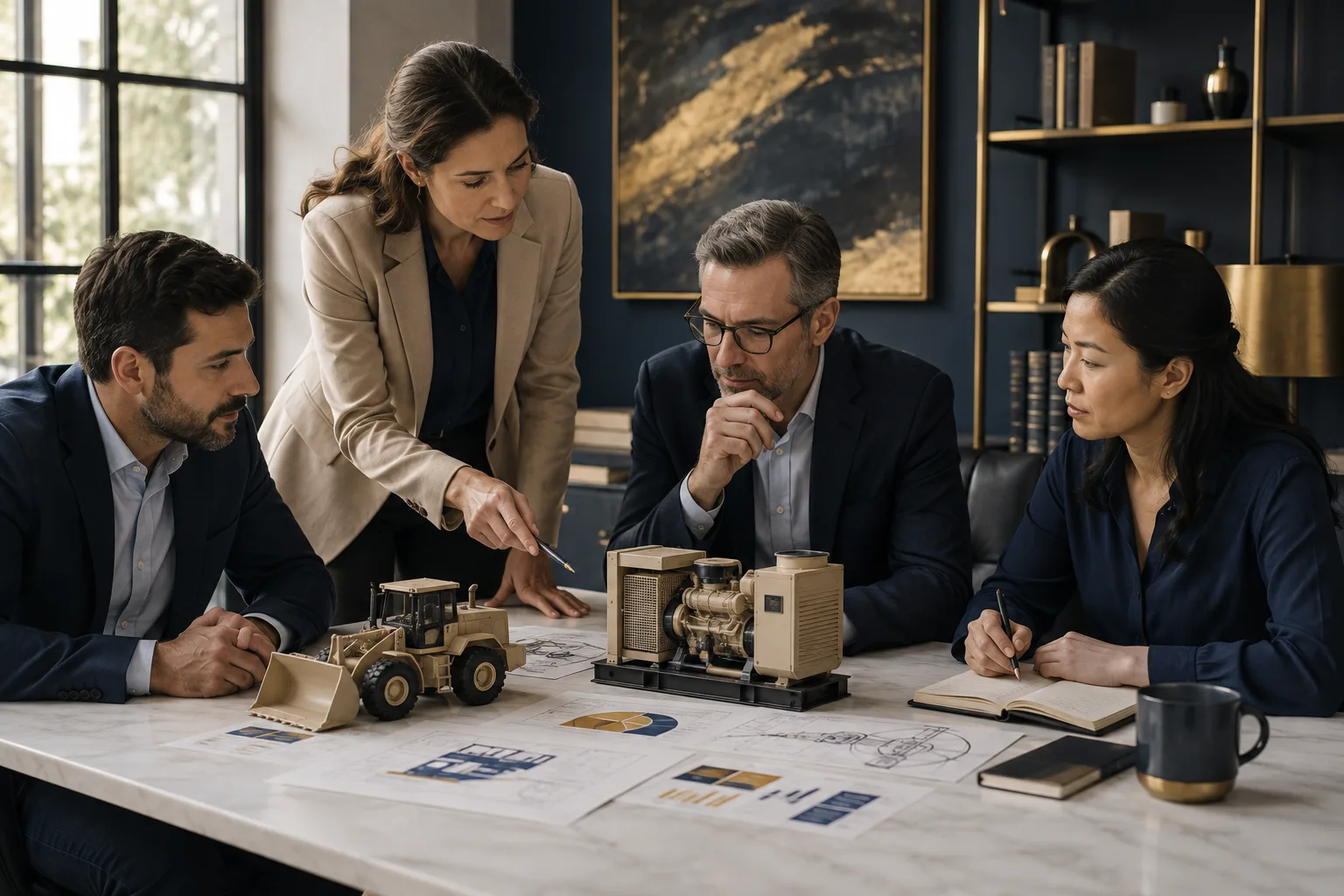 A team plans usage-based maintenance with vehicle and generator models