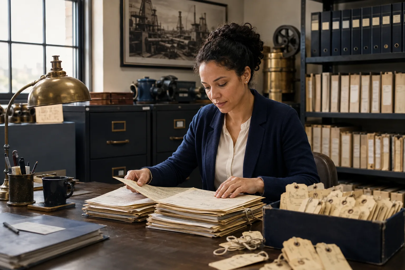 A migration planner reviews old work orders and equipment tags
