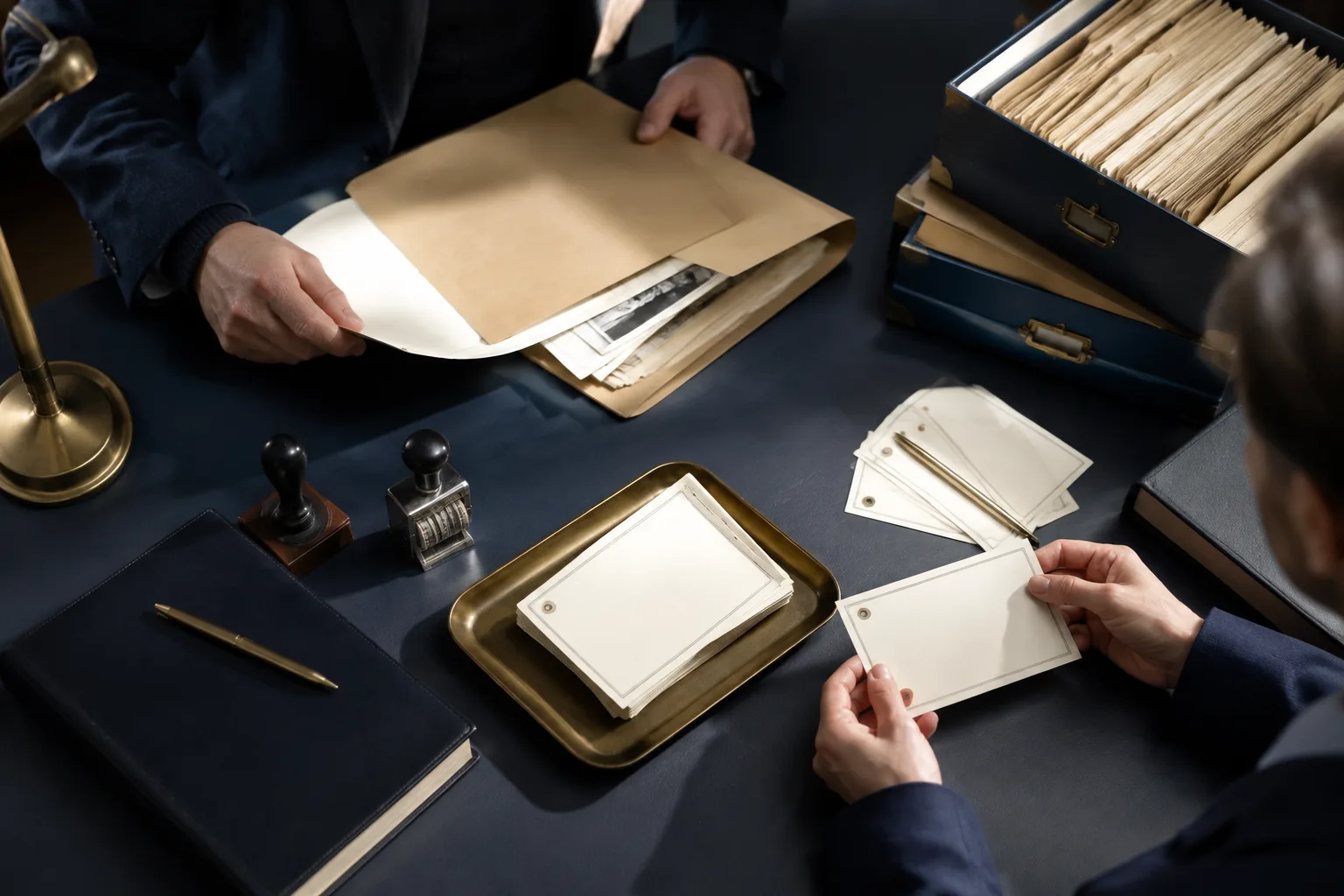 Source folders, date stamps and record cards prepared for history migration